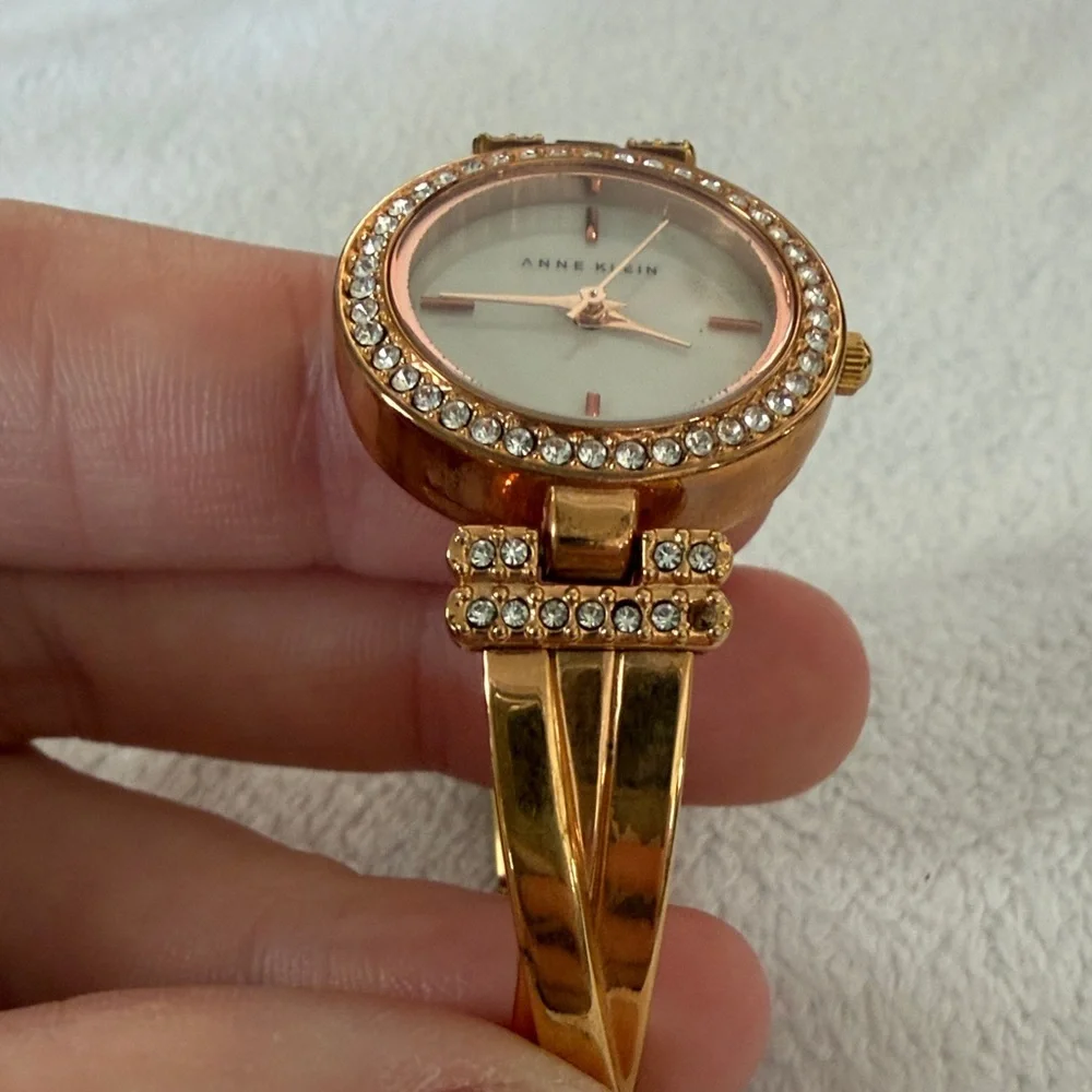 Anne Klein Gold Crystal-Embellished Women's Watch